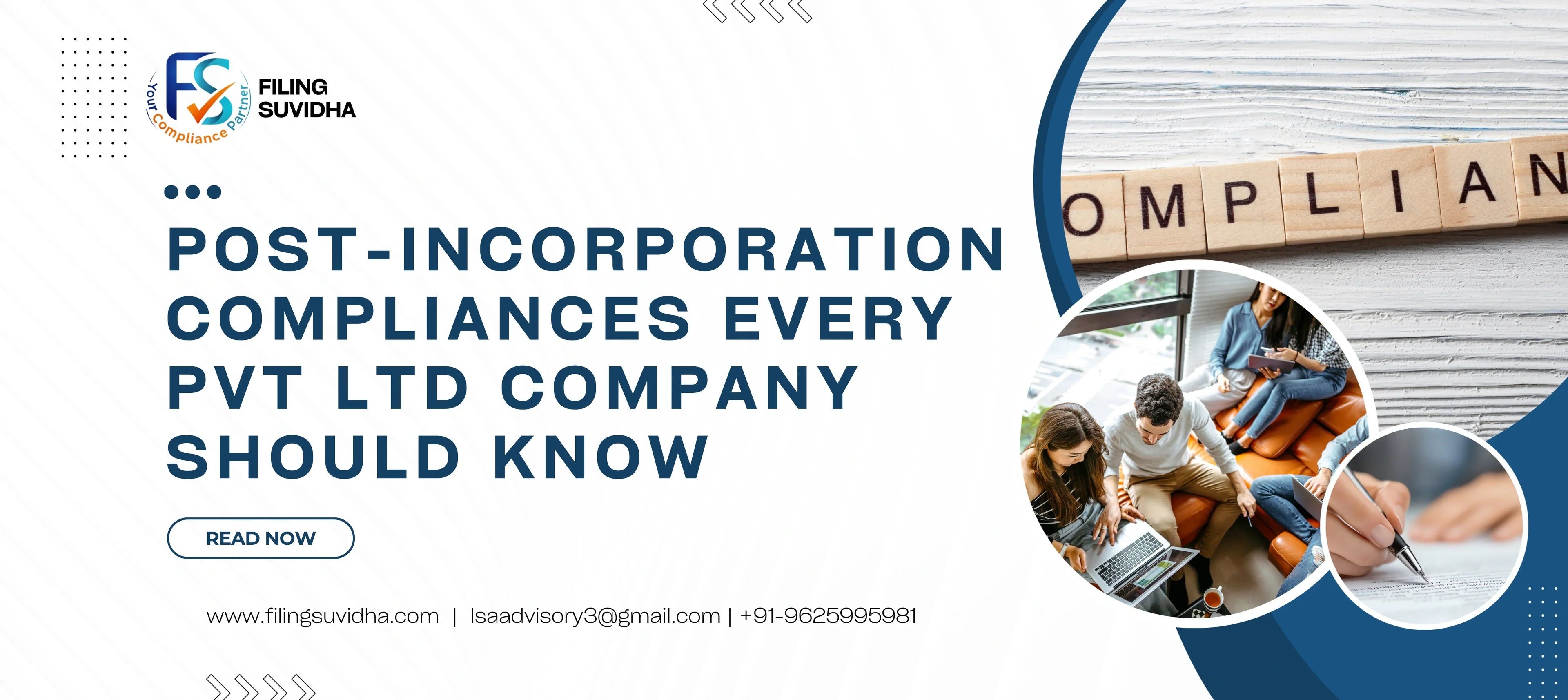 Post-Incorporation Compliances Every Pvt Ltd Company Should Know