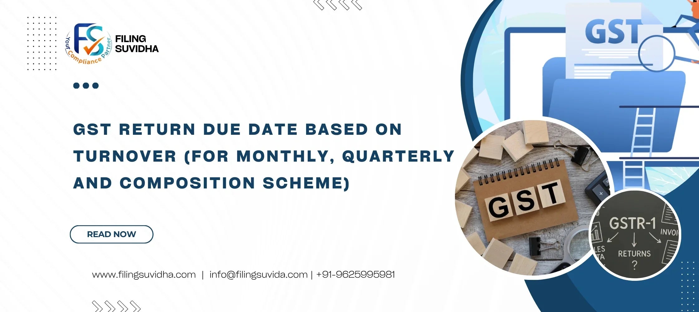 GST return due date based on turnover (for monthly, Quarterly and composition scheme)