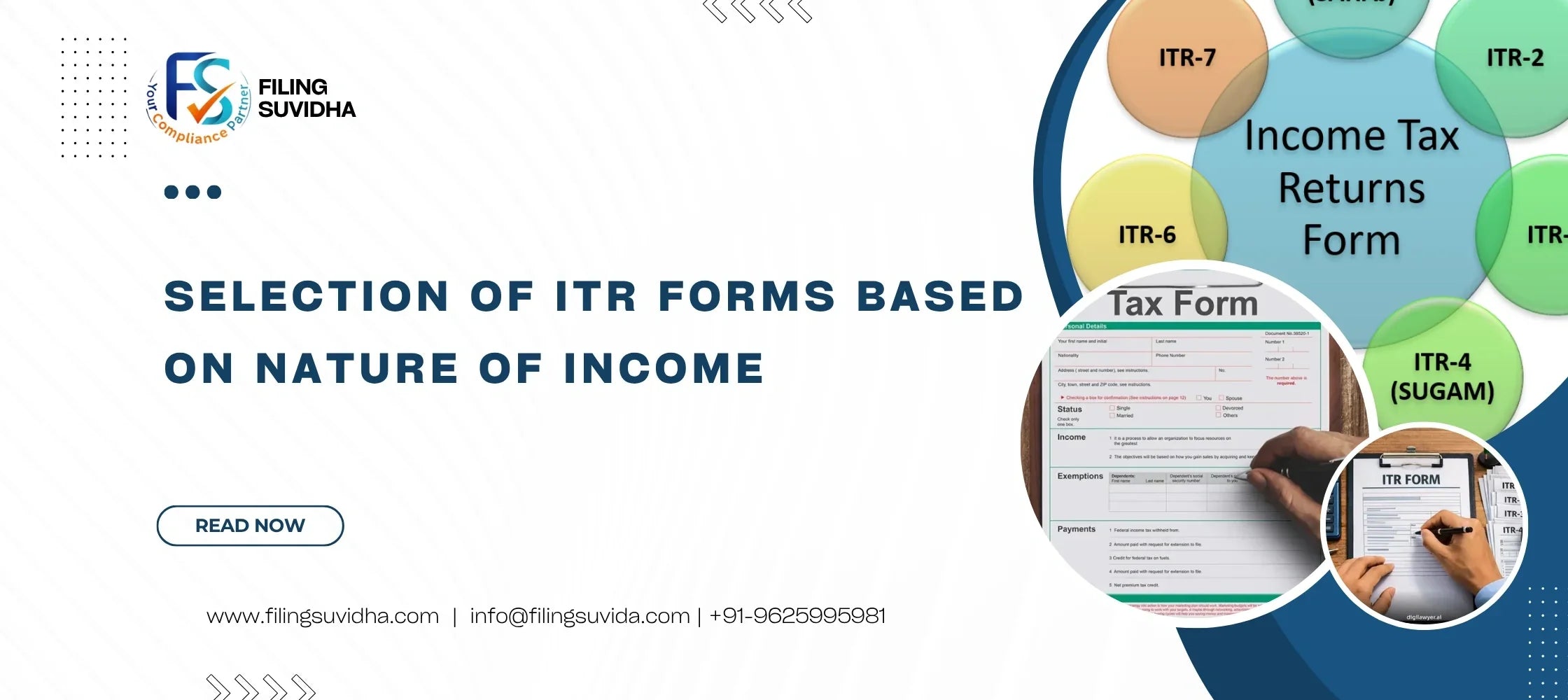 ⁠Selection of ITR forms based on nature of income